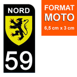 59 NORD - Stickers pour plaque d'immatriculation, disponible pour AUTO et MOTO