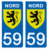 59 NORD - Stickers pour plaque d'immatriculation, disponible pour AUTO et MOTO