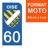 60 OISE - Stickers for license plates, available for CAR and MOTORCYCLE