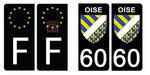 60 OISE - Stickers pour plaque d'immatriculation, disponible pour AUTO et MOTO