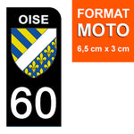 60 OISE - Stickers pour plaque d'immatriculation, disponible pour AUTO et MOTO