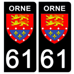 61 ORNE - Stickers pour plaque d'immatriculation, disponible pour AUTO et MOTO