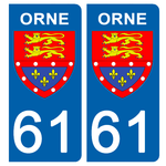 61 ORNE - Stickers for license plates, available for CAR and MOTORCYCLE