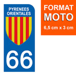 66 PYRENNEES ORIENTALES - Stickers for license plates, available for CAR and MOTORCYCLE