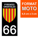 66 PYRENNEES ORIENTALES - Stickers pour plaque d'immatriculation, disponible pour AUTO et MOTO