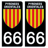 66 PYRENNEES ORIENTALES - Stickers pour plaque d'immatriculation, disponible pour AUTO et MOTO