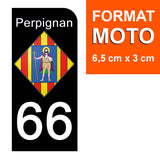 66 PYRENNEES ORIENTALES, PERPIGNAN - Stickers pour plaque d'immatriculation, disponible pour AUTO et MOTO