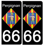 66 PYRENNEES ORIENTALES, PERPIGNAN - Stickers for license plates, available for CAR and MOTORCYCLE