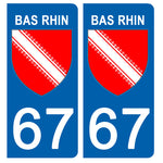 67 BAS RHIN - License plate stickers, available for CAR and MOTORCYCLE