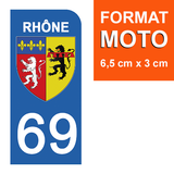 69 RHONE - License plate stickers, available for CAR and MOTORCYCLE