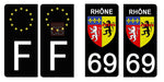 69 RHONE - Stickers pour plaque d'immatriculation, disponible pour AUTO et MOTO