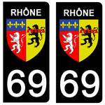 69 RHONE - Stickers pour plaque d'immatriculation, disponible pour AUTO et MOTO