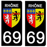 69 RHONE - Stickers pour plaque d'immatriculation, disponible pour AUTO et MOTO