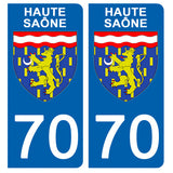 70 HAUTE SAÔNE - License plate stickers, available for CAR and MOTORCYCLE