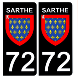 72 SARTHE - Stickers pour plaque d'immatriculation, disponible pour AUTO et MOTO