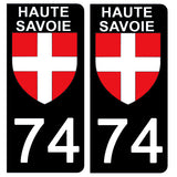 74 HAUTE SAVOIE - Stickers pour plaque d'immatriculation, disponible pour AUTO et MOTO