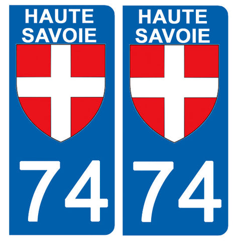 74 HAUTE SAVOIE - Stickers pour plaque d'immatriculation, disponible pour AUTO et MOTO