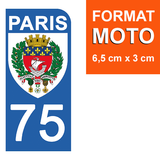 75 PARIS - Stickers for license plates, available for CAR and MOTORCYCLE