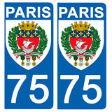 75 PARIS - Stickers pour plaque d'immatriculation, disponible pour AUTO et MOTO