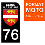 76 SEINE MARITIME - Stickers pour plaque d'immatriculation, disponible pour AUTO et MOTO