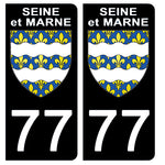 77 SEINE et MARNE - Stickers for license plates, available for CAR and MOTORCYCLE