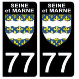 77 SEINE et MARNE - Stickers pour plaque d'immatriculation, disponible pour AUTO et MOTO