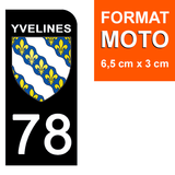 78 YVELINES - Stickers for license plates, available for CAR and MOTORCYCLE