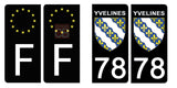 78 YVELINES - Stickers for license plates, available for CAR and MOTORCYCLE