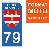 79 DEUX SEVRES - Stickers pour plaque d'immatriculation, disponible pour AUTO et MOTO