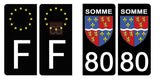 80 SOMME - Stickers pour plaque d'immatriculation, disponible pour AUTO et MOTO