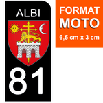 81 TARN, ALBI - Stickers pour plaque d'immatriculation, disponible pour AUTO et MOTO