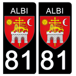 81 TARN, ALBI - Stickers pour plaque d'immatriculation, disponible pour AUTO et MOTO