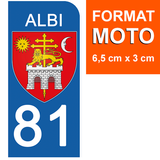 81 TARN, ALBI - License plate stickers, available for CAR and MOTORCYCLE