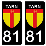 81 TARN - Stickers pour plaque d'immatriculation, disponible pour AUTO et MOTO