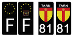 81 TARN - Stickers pour plaque d'immatriculation, disponible pour AUTO et MOTO