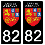 82 TARN et GARONNE - Stickers for license plates, available for CAR and MOTORCYCLE