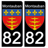 82 TARN et GARONNE, MONTAUBAN - Stickers for license plates, available for CAR and MOTORCYCLE