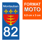 82 TARN et GARONNE, MONTAUBAN - Stickers for license plates, available for CAR and MOTORCYCLE