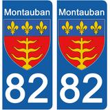 82 TARN et GARONNE, MONTAUBAN - Stickers for license plates, available for CAR and MOTORCYCLE