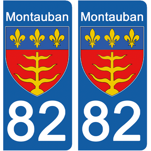 82 TARN et GARONNE, MONTAUBAN - Stickers for license plates, available for CAR and MOTORCYCLE