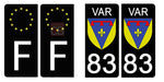 83 VAR - Stickers pour plaque d'immatriculation, disponible pour AUTO et MOTO