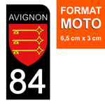 84 VAUCLUSE, AVIGNON - Stickers pour plaque d'immatriculation, disponible pour AUTO et MOTO