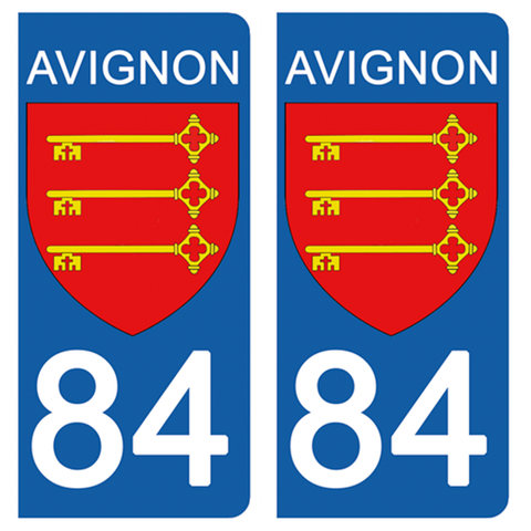 84 VAUCLUSE, AVIGNON - Stickers pour plaque d'immatriculation, disponible pour AUTO et MOTO