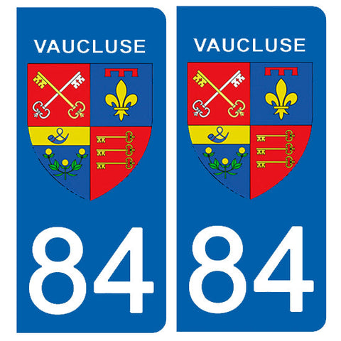 84 VAUCLUSE - Stickers pour plaque d'immatriculation, disponible pour AUTO et MOTO