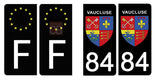 84 VAUCLUSE - Stickers pour plaque d'immatriculation, disponible pour AUTO et MOTO