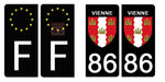 86 VIENNE - Stickers pour plaque d'immatriculation, disponible pour AUTO et MOTO