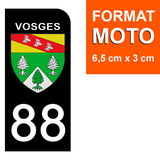 88 VOSGES - Stickers pour plaque d'immatriculation, disponible pour AUTO et MOTO