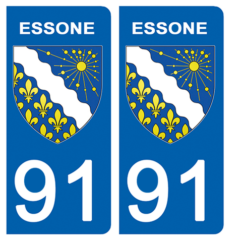 91 ESSONE - Stickers pour plaque d'immatriculation, disponible pour AUTO et MOTO