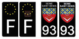 93 SEINE SAINT DENIS - Stickers pour plaque d'immatriculation, disponible pour AUTO et MOTO