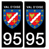 95 VAL D'OISE - Stickers pour plaque d'immatriculation, disponible pour AUTO et MOTO